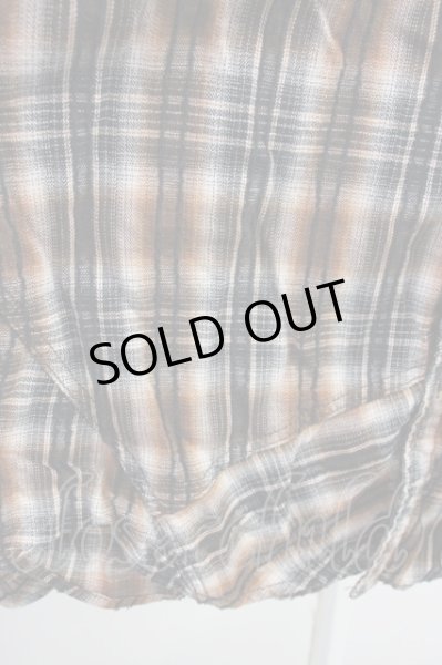 画像6: Zero by TORNADO MART / パッチワークチェックショートカラーシャツ M ブラウン T-25-06-27-004-Ze-sh-YM-ZT042 (6)