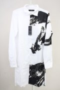 CIVARIZE / スモークプリントバイカラーロングシャツ 46 ホワイト T-25-06-27-005-CI-sh-YM-ZT042