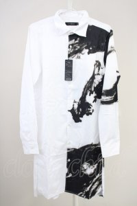CIVARIZE / スモークプリントバイカラーロングシャツ 46 ホワイト T-25-06-27-005-CI-sh-YM-ZT