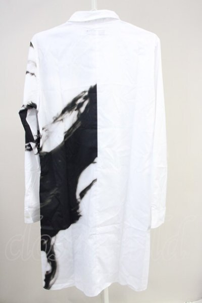 画像2: CIVARIZE / スモークプリントバイカラーロングシャツ 46 ホワイト T-25-06-27-005-CI-sh-YM-ZT