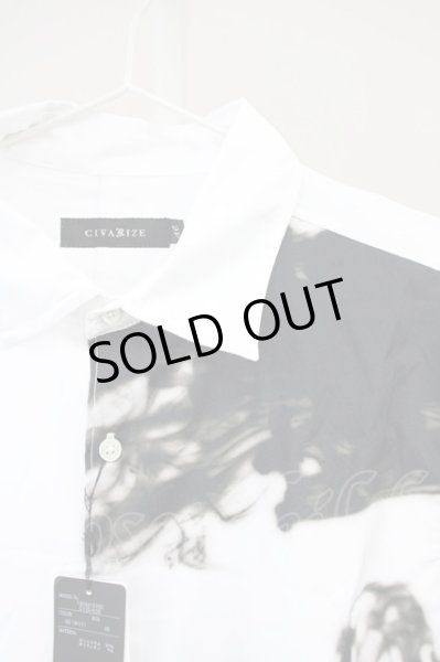 画像3: CIVARIZE / スモークプリントバイカラーロングシャツ 46 ホワイト T-25-06-27-005-CI-sh-YM-ZT042 (3)
