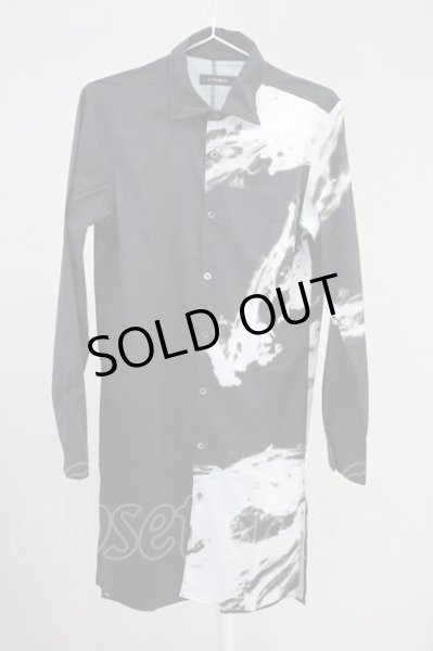 画像1: CIVARIZE / Gorgeモードバイカラープリントロングシャツ 44 ブラック T-25-06-27-006-CI-sh-YM-ZT042 (1)