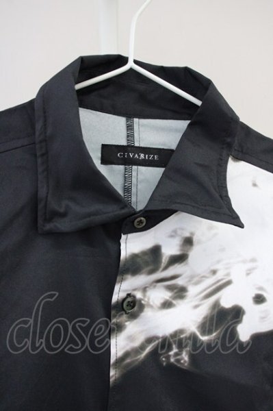 画像3: CIVARIZE / Gorgeモードバイカラープリントロングシャツ 44 ブラック T-25-06-27-006-CI-sh-YM-ZT042 (3)