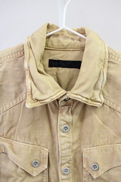 画像3: FUGA / Invisible ワッシャーミリタリー6分袖シャツ 46 ベージュ T-25-06-27-008-FU-sh-YM-ZT144 (3)