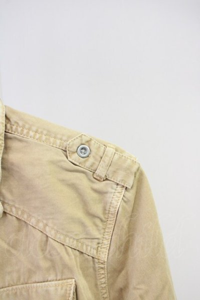 画像4: FUGA / Invisible ワッシャーミリタリー6分袖シャツ 46 ベージュ T-25-06-27-008-FU-sh-YM-ZT144 (4)