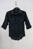 画像1: CIVARIZE / レイヤード2枚衿フェイクスウェードシャツ 44 ブラック T-25-06-27-009-CI-sh-YM-ZT (1)