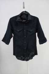 CIVARIZE / レイヤード2枚衿フェイクスウェードシャツ 44 ブラック T-25-06-27-009-CI-sh-YM-ZT