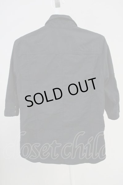 画像2: GOSTAR DE FUGA / ミリタリーSSシャツ 44 ブラック T-25-06-27-010-GO-sh-YM-ZT144 (2)