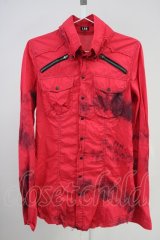 LGB / SHIRT-G/STD/M　ブリーチ染シャツ【メンズ1】 1 レッド T-25-06-27-011-LG-sh-YM-ZT