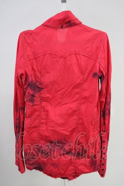 画像2: LGB / SHIRT-G/STD/M　ブリーチ染シャツ【メンズ1】 1 レッド T-25-06-27-011-LG-sh-YM-ZT144 (2)