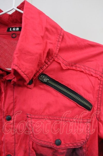 画像4: LGB / SHIRT-G/STD/M　ブリーチ染シャツ【メンズ1】 1 レッド T-25-06-27-011-LG-sh-YM-ZT144 (4)
