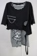 画像1: CIVARIZE / パンクレイヤード2PセットTシャツ  ブラックｘホワイト T-25-06-27-012-CI-ts-YM-ZT144 (1)
