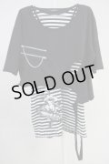 CIVARIZE / パンクレイヤード2PセットTシャツ  ブラックｘホワイト T-25-06-27-012-CI-ts-YM-ZT144