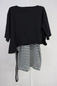 画像2: CIVARIZE / パンクレイヤード2PセットTシャツ  ブラックｘホワイト T-25-06-27-012-CI-ts-YM-ZT (2)