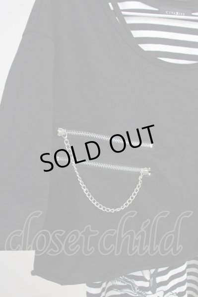 画像3: CIVARIZE / パンクレイヤード2PセットTシャツ  ブラックｘホワイト T-25-06-27-012-CI-ts-YM-ZT144 (3)