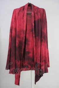 goa / ブリーチ染めロングカーディガン F レッド T-25-06-27-013-go-to-YM-ZT