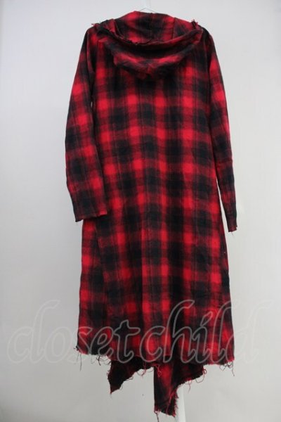 画像2: CIVARIZE / Volcano フード付きロングチェックガウンカーディガン   T-25-06-27-014-CI-to-YM-ZT