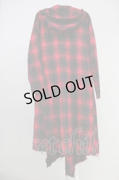 画像2: CIVARIZE / Volcano フード付きロングチェックガウンカーディガン   T-25-06-27-014-CI-to-YM-ZT (2)