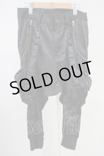 CIVARIZE / サスペンダー付きコーティングカーゴパンツ 44 ブラック O