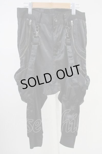 画像1: CIVARIZE / Beamサスペンダー付きサテンサルエルカーゴパンツ 44 ブラック T-25-06-28-021-CI-pa-YM-ZT270 (1)