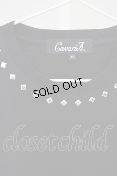 画像3: CavariA / スタッズ襟BIG Tシャツ 46 ブラック T-25-06-28-003-Ca-ts-YM-ZT205