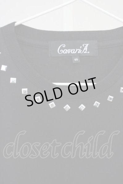 画像3: CavariA / スタッズ襟BIG Tシャツ 46 ブラック T-25-06-28-003-Ca-ts-YM-ZT205 (3)