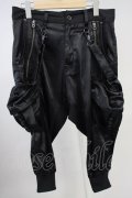 CIVARIZE / サスペンダージップサテンサルエルカーゴパンツ 44 ブラック T-25-06-28-024-CI-pa-YM-ZT268