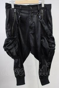 CIVARIZE / サスペンダージップサテンサルエルカーゴパンツ 44 ブラック T-25-06-28-024-CI-pa-YM-ZT