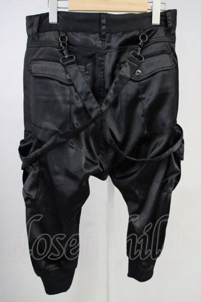 画像2: CIVARIZE / サスペンダージップサテンサルエルカーゴパンツ 44 ブラック T-25-06-28-024-CI-pa-YM-ZT