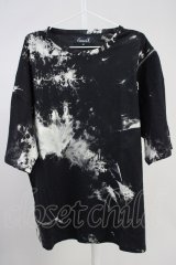 CavariA / ブリーチZIP BIG Tシャツ 44 ブラック T-25-06-28-004-Ca-ts-YM-ZT