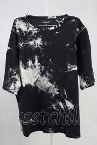 CavariA / ブリーチZIP BIG Tシャツ 44 ブラック T-25-06-28-004-Ca-ts-YM-ZT