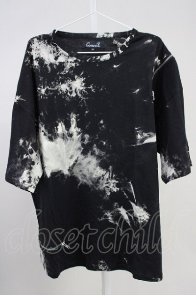 画像1: CavariA / ブリーチZIP BIG Tシャツ 44 ブラック T-25-06-28-004-Ca-ts-YM-ZT