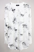 BERNINGS-SHO / スカル総柄カットソー L ホワイト T-25-06-28-006-BE-to-YM-ZT205