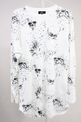BERNINGS-SHO / スカル総柄カットソー L ホワイト T-25-06-28-006-BE-to-YM-ZT