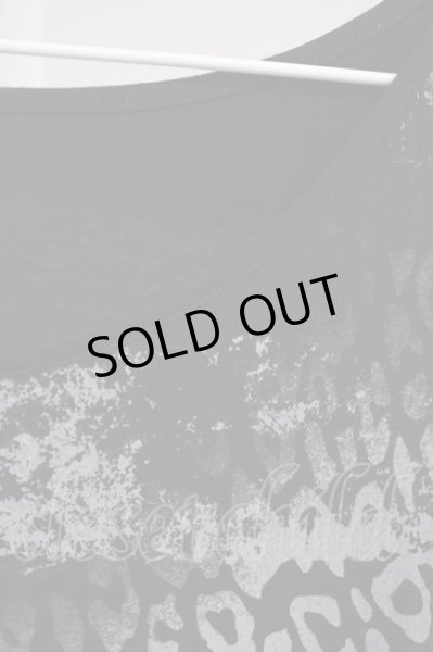 画像3: Roshell / アシンメトリーレオパボーダーカットソー  ブラック T-25-06-28-008-Ro-to-YM-ZT (3)