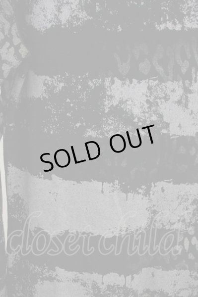 画像5: Roshell / アシンメトリーレオパボーダーカットソー  ブラック T-25-06-28-008-Ro-to-YM-ZT (5)