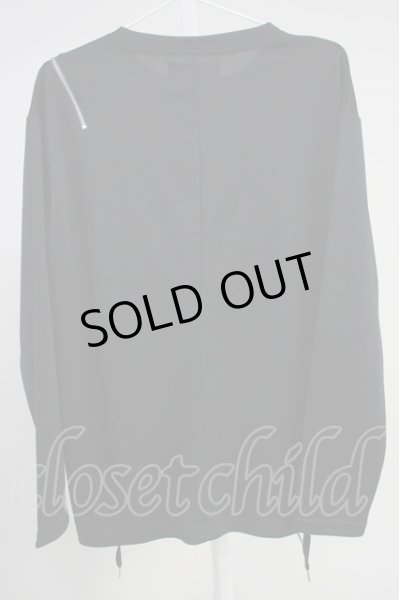 画像2: CavariA / レースアップZIPカットソー 44 ブラック T-25-06-28-009-Ca-to-YM-ZT205 (2)