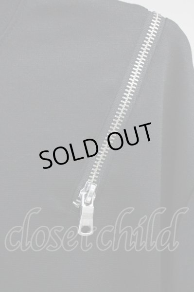 画像3: CavariA / レースアップZIPカットソー 44 ブラック T-25-06-28-009-Ca-to-YM-ZT205 (3)