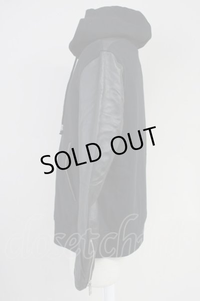 画像3: DEAL DESIGN / シープレザーコンビパーカー S ブラック T-25-06-28-010-DE-to-YM-ZT205 (3)