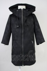 CIVARIZE / Damn 5分袖コーティングパーカー 44 ブラック T-25-06-28-011-CI-to-YM-ZT