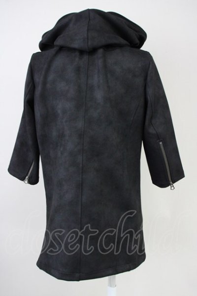 画像2: CIVARIZE / Damn 5分袖コーティングパーカー 44 ブラック T-25-06-28-011-CI-to-YM-ZT