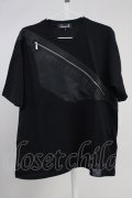 CavariA / 立体デザインBIG Tシャツ 44 ブラック T-25-06-28-002-Ca-ts-YM-ZT205