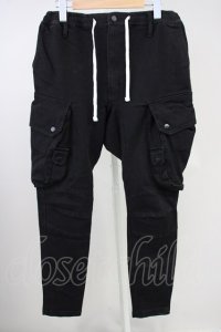 CavariA / ストレッチカーゴパンツ L ブラック T-25-06-28-014-Ca-pa-YM-ZT