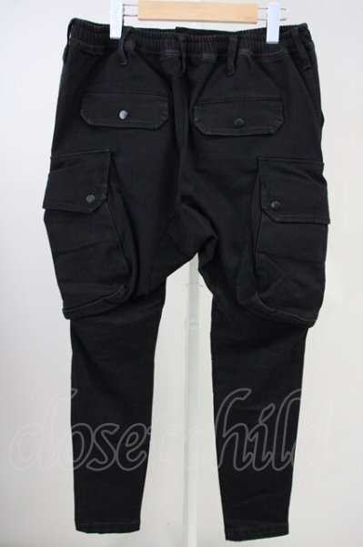 画像2: CavariA / ストレッチカーゴパンツ L ブラック T-25-06-28-014-Ca-pa-YM-ZT261 (2)