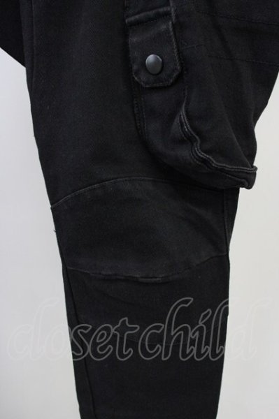 画像5: CavariA / ストレッチカーゴパンツ L ブラック T-25-06-28-014-Ca-pa-YM-ZT261 (5)