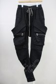 画像1: A.F ARTEFACT / Denim Coating Cargo Sarouel Skinnyパンツ 2 ブラック T-25-06-28-015-A.-pa-YM-ZT (1)