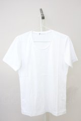 Zero by TORNADO MART / ストレッチスムースUネックT M ホワイト T-25-07-08-003-Ze-ts-YM-ZT
