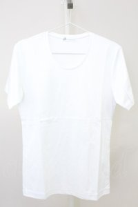 Zero by TORNADO MART / ストレッチスムースUネックT M ホワイト T-25-07-08-004-Ze-ts-YM-ZT172