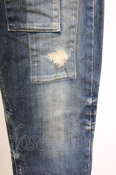 画像5: TORNADO MART / ダメージリメイクデニムパンツ S インディゴ T-25-07-08-030-TO-pa-YM-ZT031 (5)