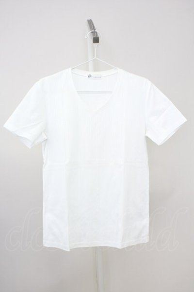 画像1: Zero by TORNADO MART / ランダムストライプVネックTシャツ M ホワイト T-25-07-08-005-Ze-ts-YM-ZT
